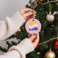 Groovy Retro Bosnia Ceramic Ornament Proud Bosnian Balkan Heritage Gift