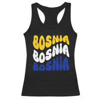 Groovy Retro Bosnia Racerback Tank Top Proud Bosnian Balkan Heritage Gift