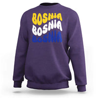 Groovy Retro Bosnia Sweatshirt Proud Bosnian Balkan Heritage Gift