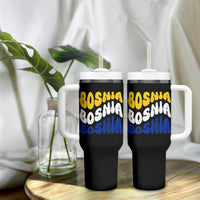 Groovy Retro Bosnia Tumbler With Handle Proud Bosnian Balkan Heritage Gift