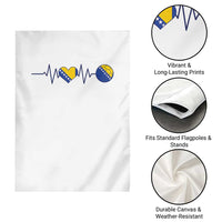 Bosnian Fudbal Heartbeat Garden Flag Bosnia And Herzegovina Soccer Fan Gift