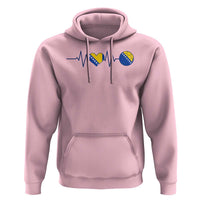 Bosnian Fudbal Heartbeat Hoodie Bosnia And Herzegovina Soccer Fan Gift