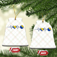 Bosnian Fudbal Heartbeat Ceramic Ornament Bosnia And Herzegovina Soccer Fan Gift