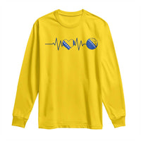 Bosnian Fudbal Heartbeat Long Sleeve Shirt Bosnia And Herzegovina Soccer Fan Gift