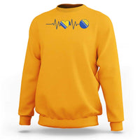 Bosnian Fudbal Heartbeat Sweatshirt Bosnia And Herzegovina Soccer Fan Gift