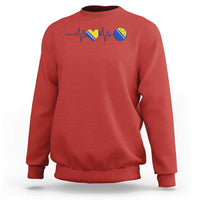 Bosnian Fudbal Heartbeat Sweatshirt Bosnia And Herzegovina Soccer Fan Gift