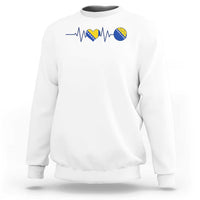 Bosnian Fudbal Heartbeat Sweatshirt Bosnia And Herzegovina Soccer Fan Gift