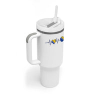 Bosnian Fudbal Heartbeat Tumbler With Handle Bosnia And Herzegovina Soccer Fan Gift