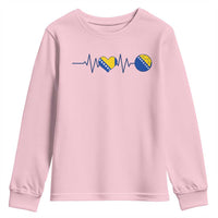 Bosnian Fudbal Heartbeat Youth Sweatshirt Bosnia And Herzegovina Soccer Fan Gift