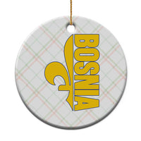 Bosnian Fleur De Lis Flag Ceramic Ornament Proud Bosnia Heritage Gift