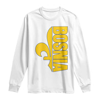 Bosnian Fleur De Lis Flag Long Sleeve Shirt Proud Bosnia Heritage Gift
