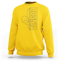 Bosnian Fleur De Lis Flag Sweatshirt Proud Bosnia Heritage Gift