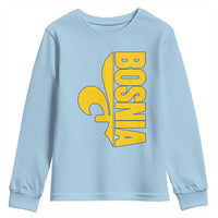 Bosnian Fleur De Lis Flag Youth Sweatshirt Proud Bosnia Heritage Gift