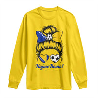 Bosnia Soccer Messy Bun Long Sleeve Shirt Hajmo Bosno Game Day Gift