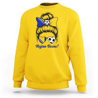 Bosnia Soccer Messy Bun Sweatshirt Hajmo Bosno Game Day Gift