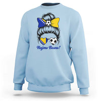 Bosnia Soccer Messy Bun Sweatshirt Hajmo Bosno Game Day Gift
