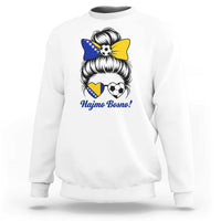 Bosnia Soccer Messy Bun Sweatshirt Hajmo Bosno Game Day Gift