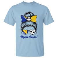 Bosnia Soccer Messy Bun T Shirt Hajmo Bosno Game Day Gift