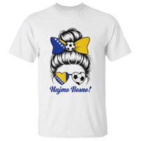 Bosnia Soccer Messy Bun T Shirt Hajmo Bosno Game Day Gift