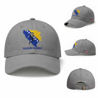 Vintage Bosnian Map Football Fan Baseball Cap Proud Balkan Heritage Gift
