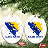 Vintage Bosnian Map Football Fan Ceramic Ornament Proud Balkan Heritage Gift