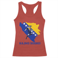 Vintage Bosnian Map Football Fan Racerback Tank Top Proud Balkan Heritage Gift