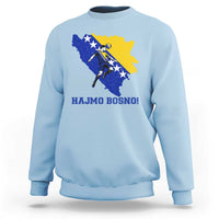 Vintage Bosnian Map Football Fan Sweatshirt Proud Balkan Heritage Gift