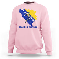 Vintage Bosnian Map Football Fan Sweatshirt Proud Balkan Heritage Gift