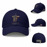 Fatherhood Is Kingdom Work Baseball Cap Vintage American Flag Christian Dad Gift