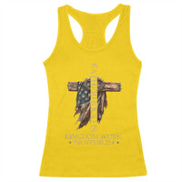 Fatherhood Is Kingdom Work Racerback Tank Top Vintage American Flag Christian Dad Gift