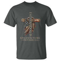 Fatherhood Is Kingdom Work T Shirt Vintage American Flag Christian Dad Gift