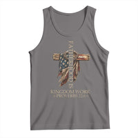 Fatherhood Is Kingdom Work Tank Top Vintage American Flag Christian Dad Gift