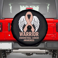 Endometrial Cancer Warrior Spare Tire Cover Peach Ribbon Angel Wings Support