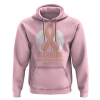 Endometrial Cancer Warrior Hoodie Peach Ribbon Angel Wings Support