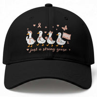 Funny Endometrial Cancer Goose Baseball Cap Just A Strong Goose