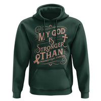 Christian Faith Peach Ribbon Hoodie My God Is Stronger Than Endometrial Cancer