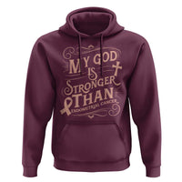 Christian Faith Peach Ribbon Hoodie My God Is Stronger Than Endometrial Cancer