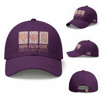 Endometrial Cancer Awareness Baseball Cap Hope Faith Cure Peach Ribbon