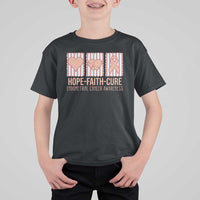 Endometrial Cancer Awareness T Shirt For Kid Hope Faith Cure Peach Ribbon