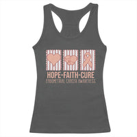 Endometrial Cancer Awareness Racerback Tank Top Hope Faith Cure Peach Ribbon