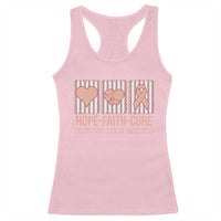 Endometrial Cancer Awareness Racerback Tank Top Hope Faith Cure Peach Ribbon