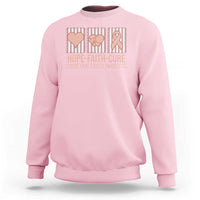 Endometrial Cancer Awareness Sweatshirt Hope Faith Cure Peach Ribbon