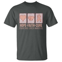 Endometrial Cancer Awareness T Shirt Hope Faith Cure Peach Ribbon