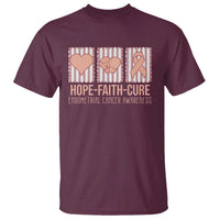 Endometrial Cancer Awareness T Shirt Hope Faith Cure Peach Ribbon