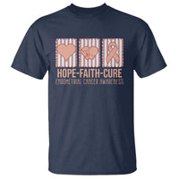 Endometrial Cancer Awareness T Shirt Hope Faith Cure Peach Ribbon