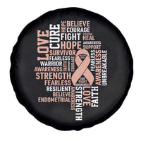 Endometrial Cancer Awareness Spare Tire Cover Warrior Survivor Peach Ribbon