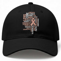 Endometrial Cancer Awareness Baseball Cap Warrior Survivor Peach Ribbon