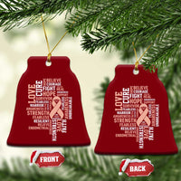 Endometrial Cancer Awareness Ceramic Ornament Warrior Survivor Peach Ribbon