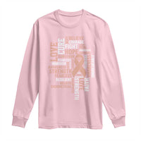 Endometrial Cancer Awareness Long Sleeve Shirt Warrior Survivor Peach Ribbon