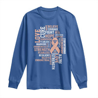 Endometrial Cancer Awareness Long Sleeve Shirt Warrior Survivor Peach Ribbon